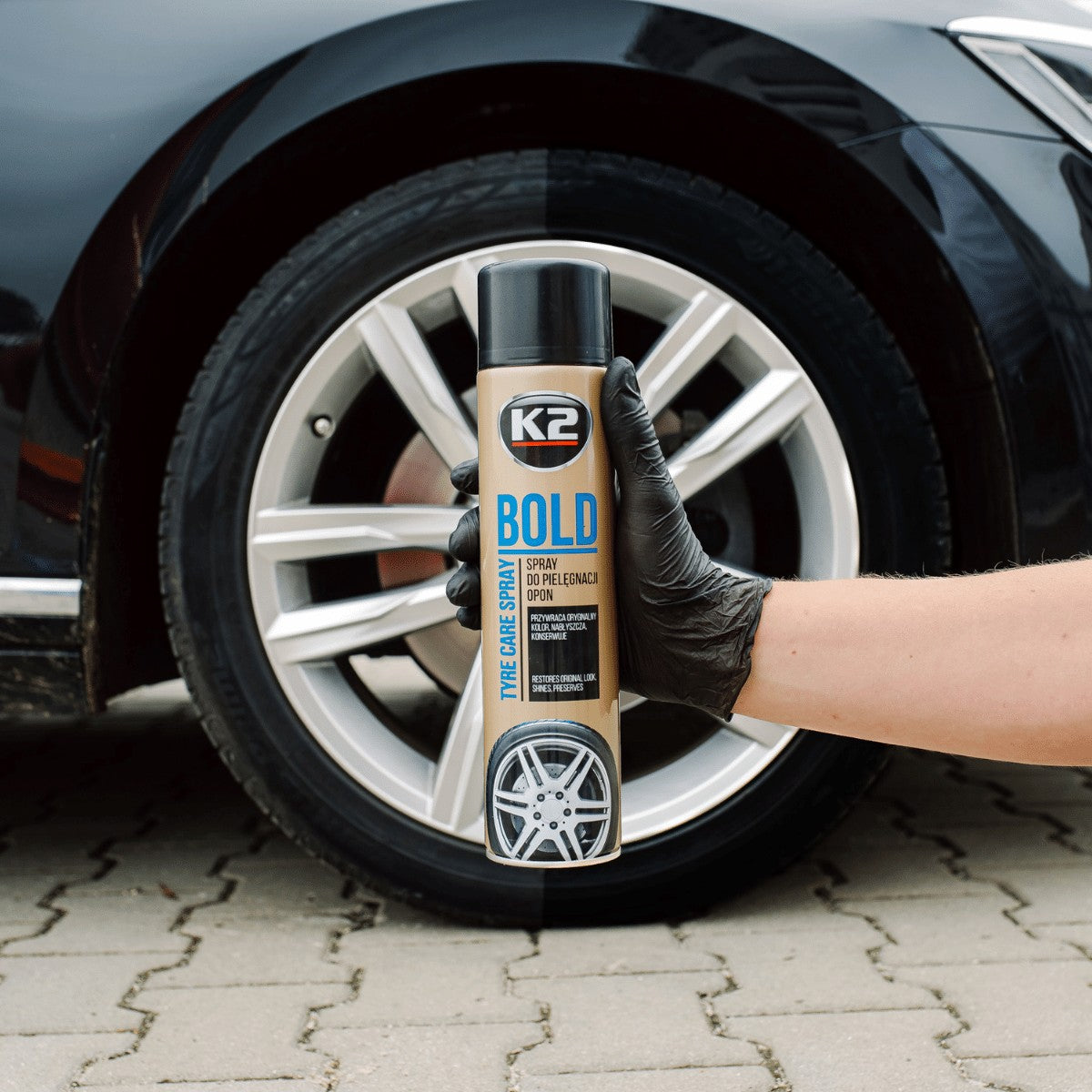 Spray do nabłyszczania i pielęgnacji opon K2 BOLD 600ml aerozol K156