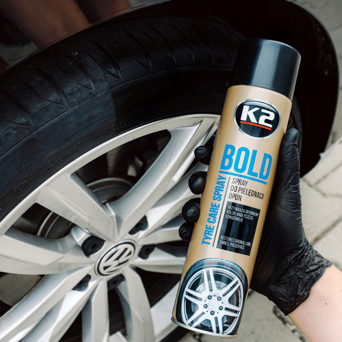Spray do nabłyszczania i pielęgnacji opon K2 BOLD 600ml aerozol K156