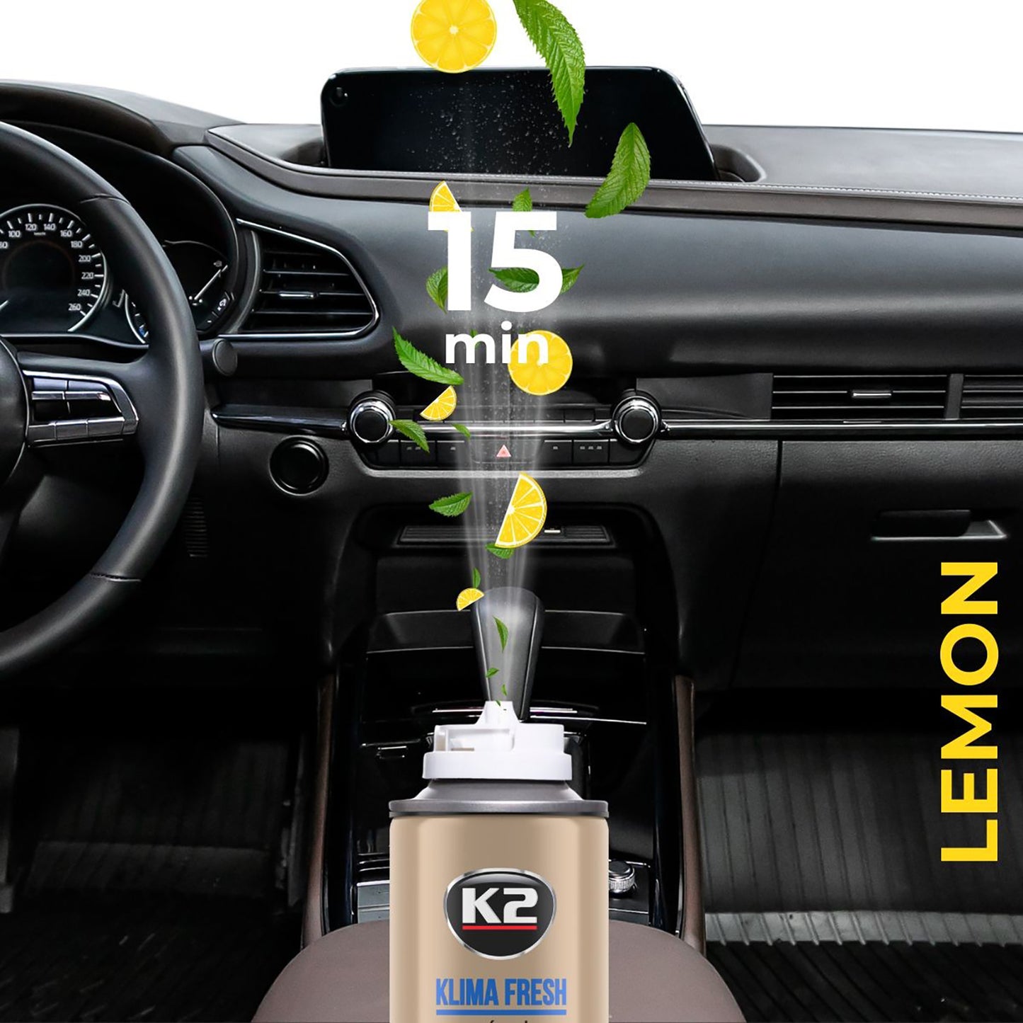 Spray do odświeżania klimatyzacji K2 KLIMA FRESH LEMON 150ml granat K222