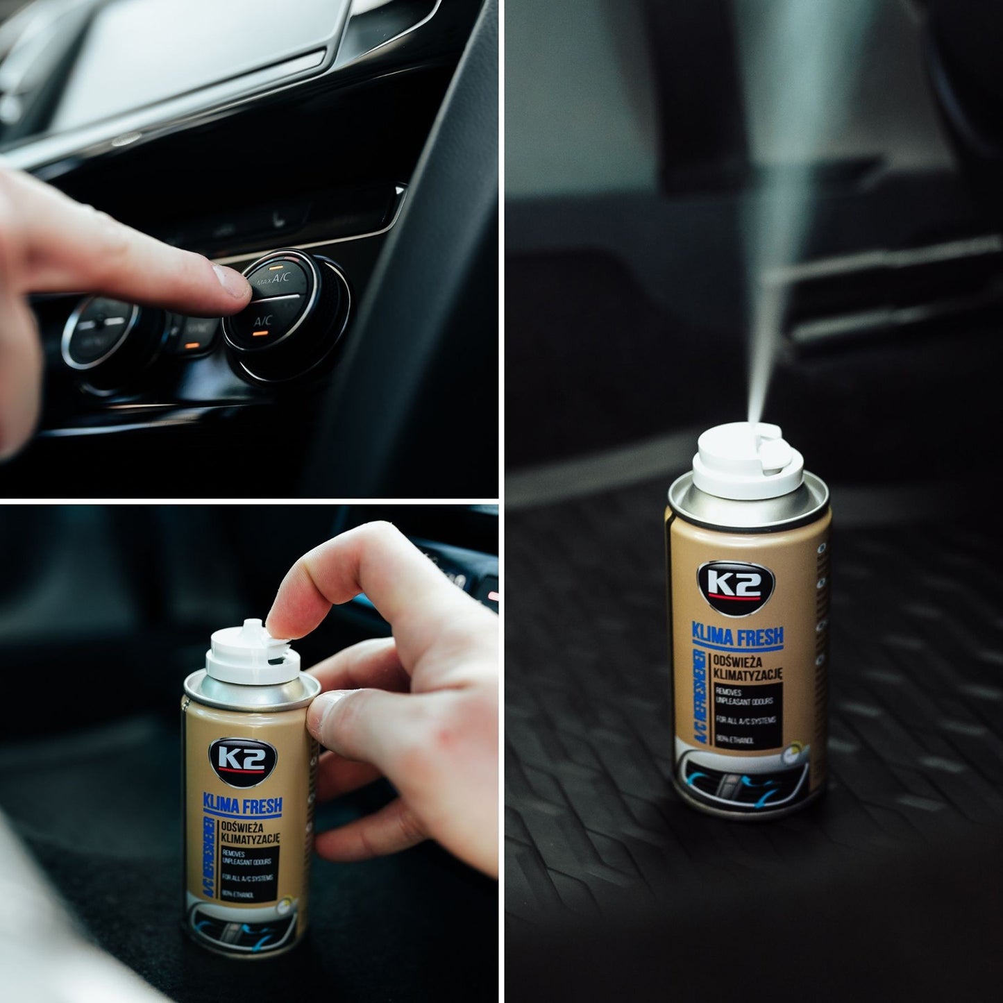 Spray do odświeżania klimatyzacji K2 KLIMA FRESH LEMON 150ml granat K222