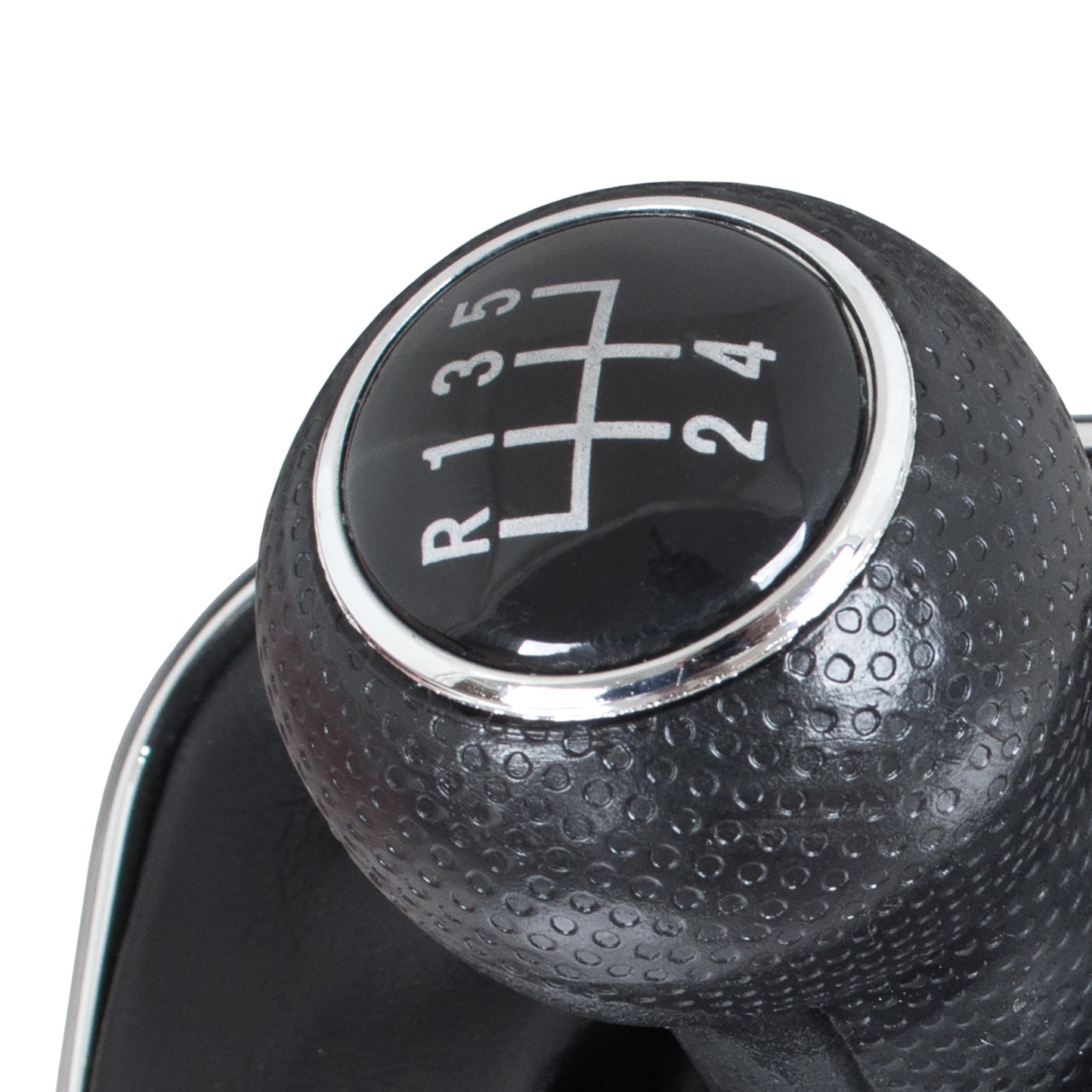 VW Sharan 2000- gałka zmiany biegów CZARNA + mieszek z ramką CHROM 5 BIEGÓW OTWÓR 23MM