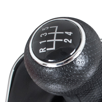 VW Sharan 2000- gałka zmiany biegów CZARNA + mieszek z ramką CHROM 5 BIEGÓW OTWÓR 23MM