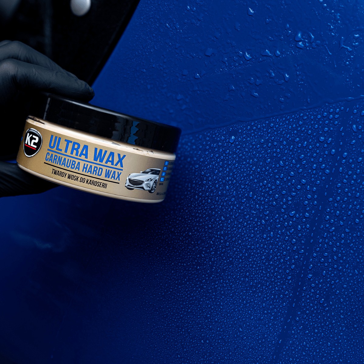 Wosk twardy Carnauba z gąbką do lakieru K2 ULTRA WAX 250g K073
