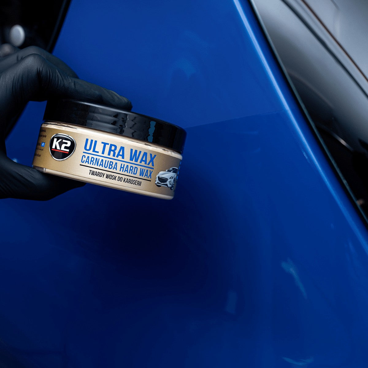 Wosk twardy Carnauba z gąbką do lakieru K2 ULTRA WAX 250g K073