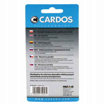 Zestaw bezpieczników płytkowych K2 CARDOS MINI MIX blister 10szt. AA301M